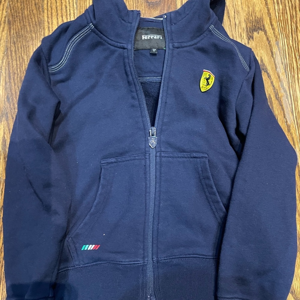 Ferrari Blue Sweatshirt with Embroidered Logo